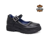 Zapatos Escolares Cuero Niña LUA-MV26Q1N NEGRO