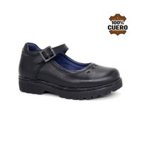 Zapatos Escolares Cuero Niña CORA-MV26Q1N NEGRO