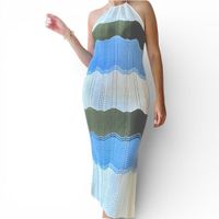 Vestido Hilo Olas 359-28 Color Olivo