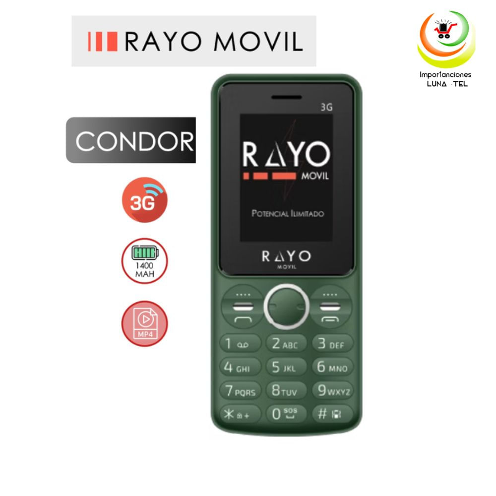 CELULAR BASICO RAYO CONDOR 3G DUAL SIM - VERDE