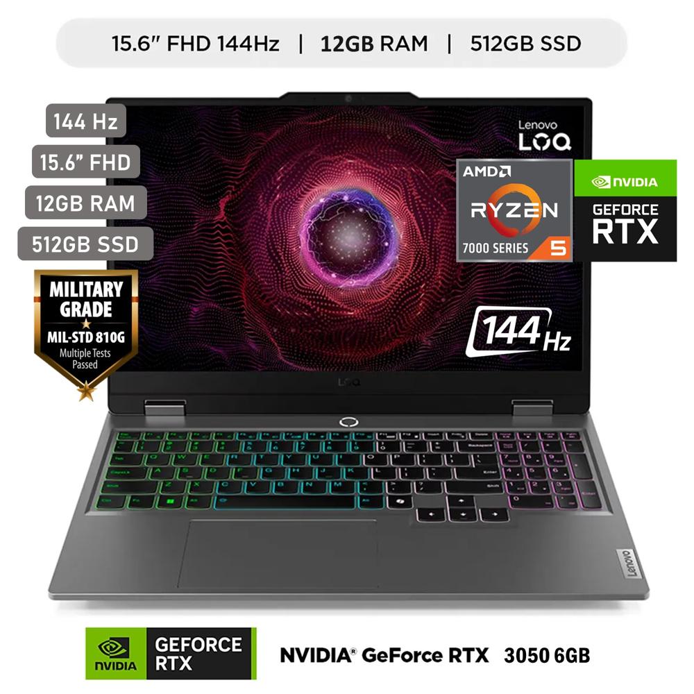 Laptop Lenovo AMD Ryzen 5-7235HS 15ARP9 12GB RAM 512GB SSD RTX3050 6GB