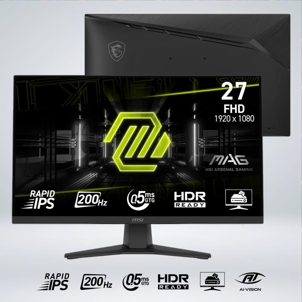 MONITOR MAG 272F FULL HD 27 PULGADAS Rapid IPS 200hz 0.5ms HDRready AI Vision
