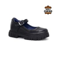 Zapatos Escolares Cuero Niña LULU-MV26Q1N NEGRO