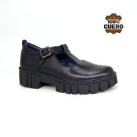 Zapatos Escolares Cuero Mujer BEBE-MV26Q1J NEGRO