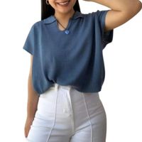 Sueter Mujer Hilo Mcorta 359-18 Color Acero