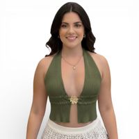 Sueter Playero Mujer Hilo 359-14 Color Verde