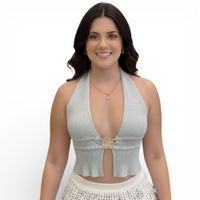 Sueter Playero Mujer Hilo 359-14 Color Gris