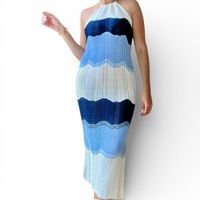 Vestido Hilo Olas 359-28 Color Azul