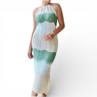 Vestido Hilo Olas 359-28 Color Verde