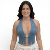Sueter Playero Mujer Hilo 359-14 Color Acero