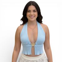 Sueter Playero Mujer Hilo 359-14 Color Celeste