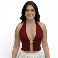 Sueter Playero Mujer Hilo 359-14 Color Vino
