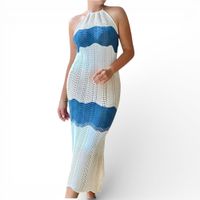 Vestido Hilo Olas 359-28 Color Acero
