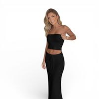 Conjunto Mujer Hilo Corset Falda Rosy-32 Color Negro