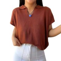Sueter Mujer Hilo Mcorta 359-18 Color Camel