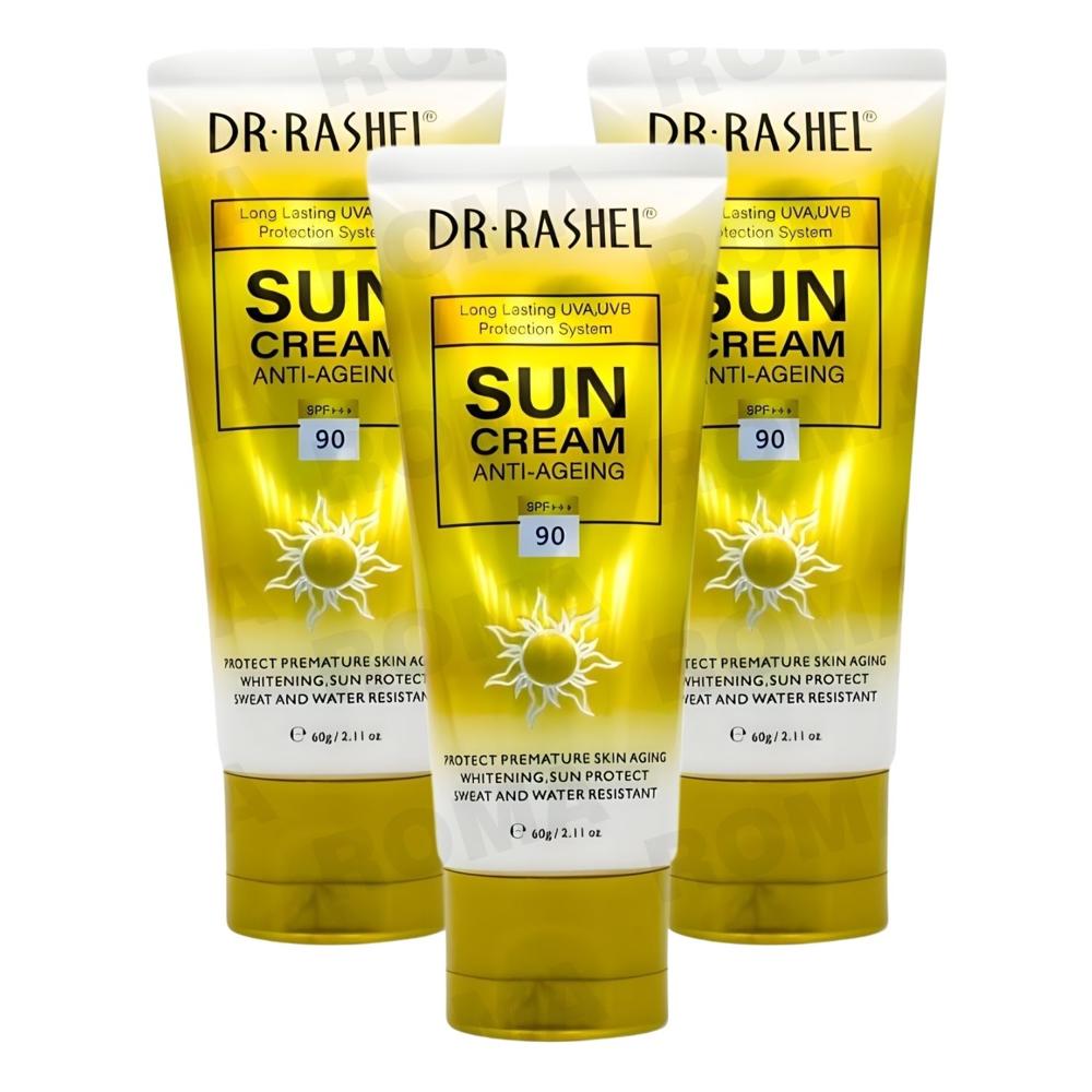 PACK 3 BLOQUEADOR SOLAR ANTIEDAD 90SPF 60G DR RASHEL