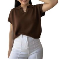 Sueter Mujer Hilo Mcorta 359-18 Color Marron