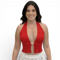Sueter Playero Mujer Hilo 359-14 Color Rojo