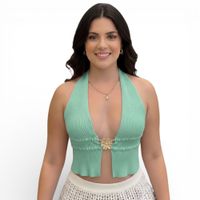 Sueter Playero Mujer Hilo 359-14 Color Menta