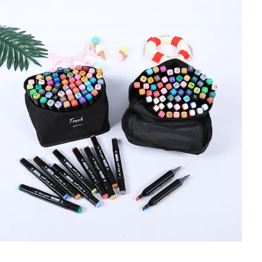 PLUMONES TOUCH 60 PIEZAS - DOBLE PUNTA