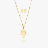 Set de collar y arete Fortuna para dama Dorado Talla única