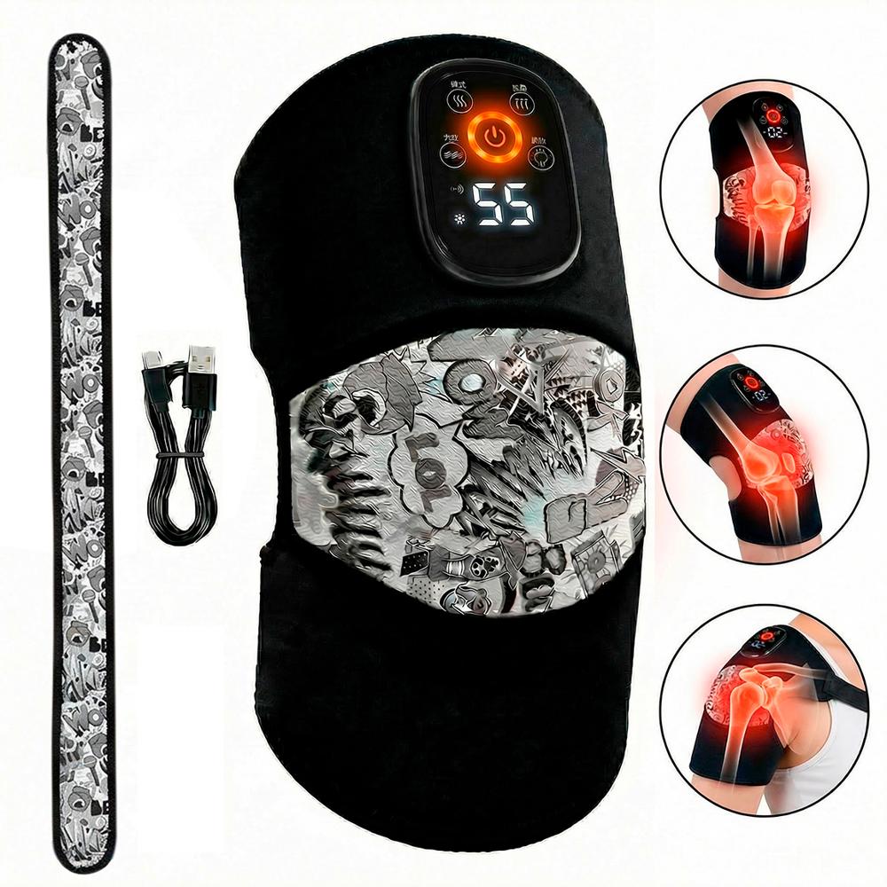 Masajeador de Rodilla Codo y Hombro Recargable con Compresion Calor y Vibracion
