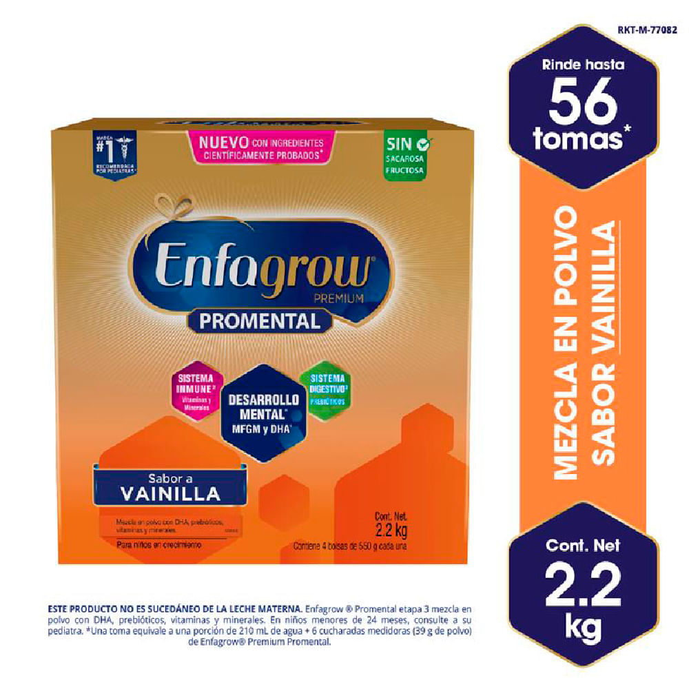 Fórmula Infantil ENFAGROW Premium Promental Sabor a Vainilla Caja 2.2Kg