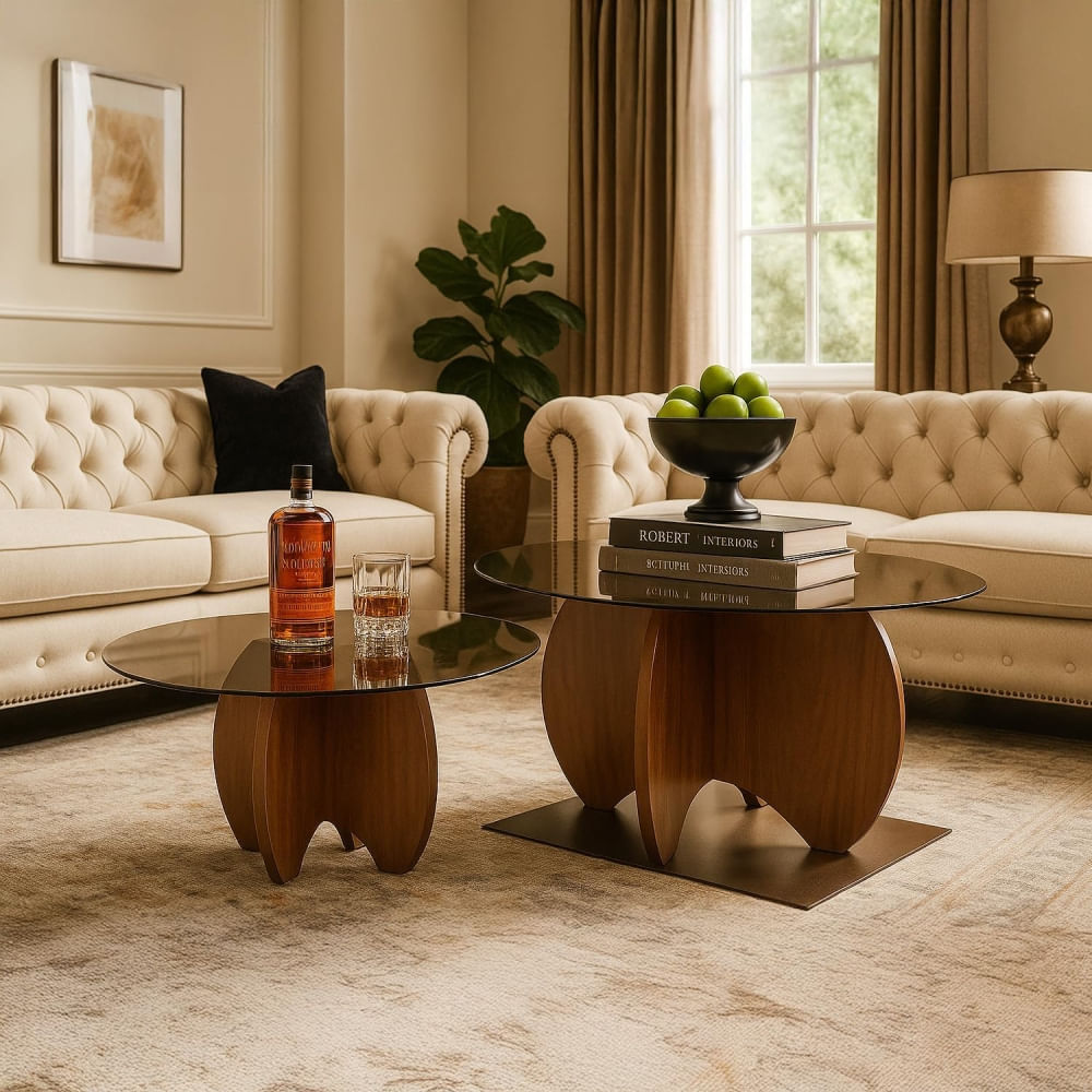 Set de Mesas Auxiliares Marcos Marron Rojizo | Masiva Home