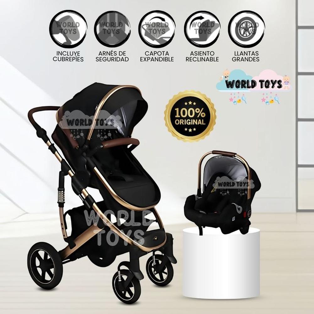 Coche Moisés con Porta bebé TORETTO II Black