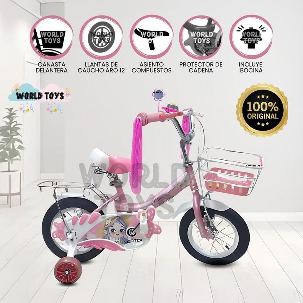 Bicicleta Campera con Canasta Aro 12 CANDY III Pink