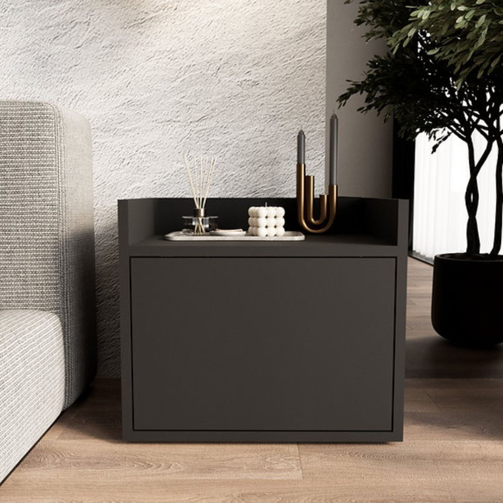 Velador Mesa de Noche Chunk Negro | Masiva Home