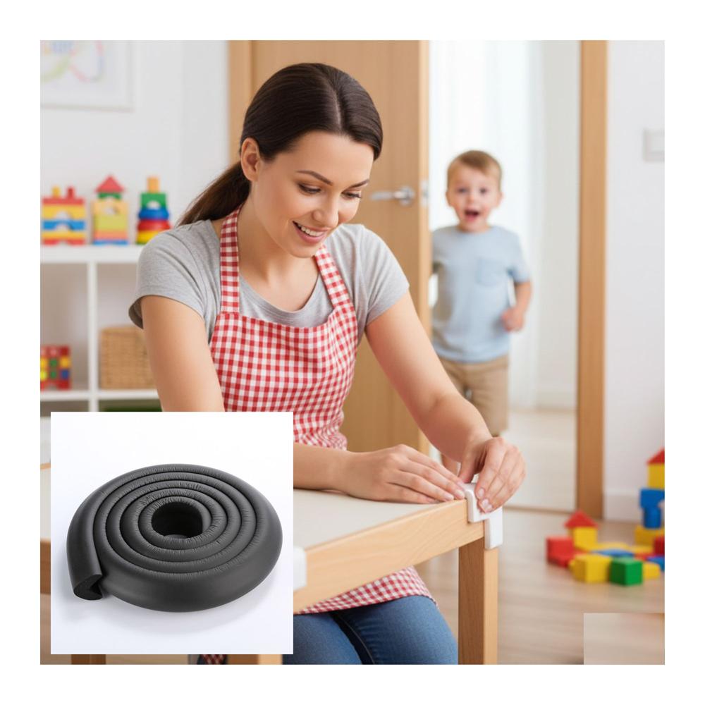 Protector Bordes en L Rollo x 2 Mts Set 6 Unds Negro