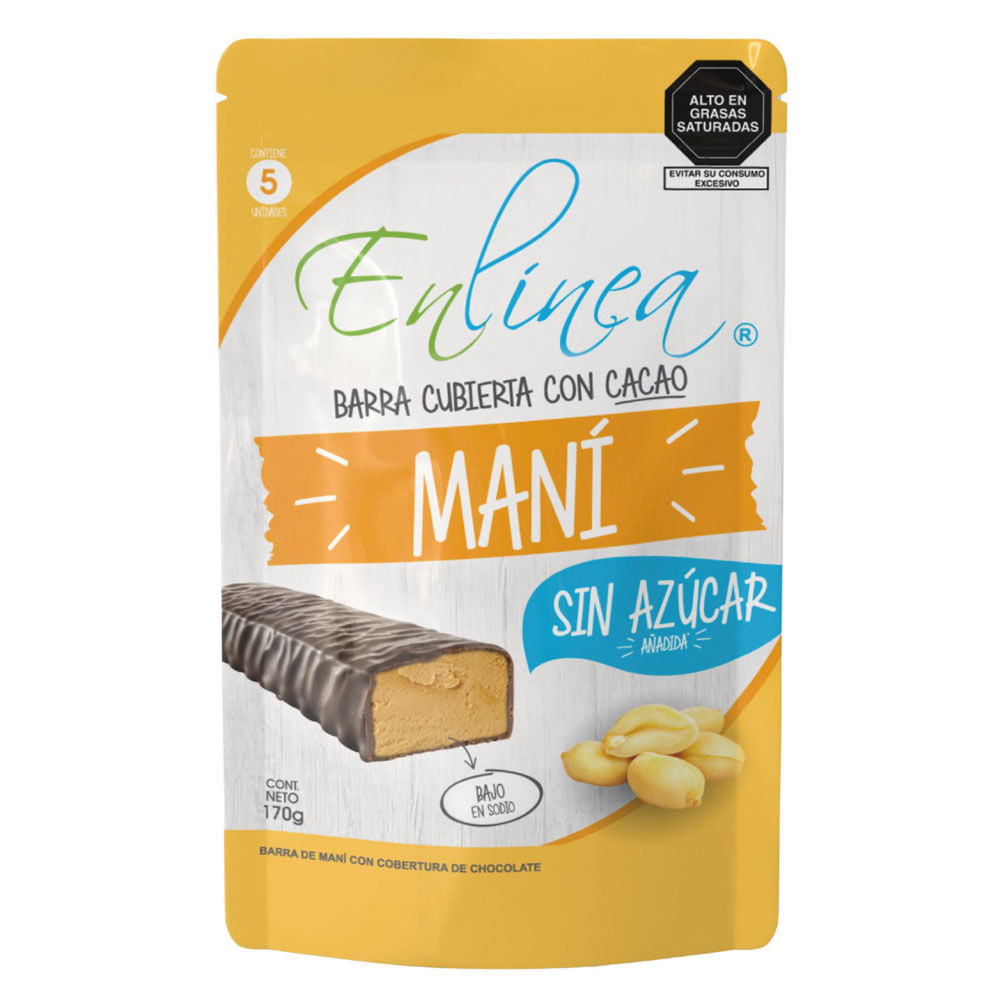 Barra de Maní y Chocolate EN LINEA Doypack 170g plaza vea
