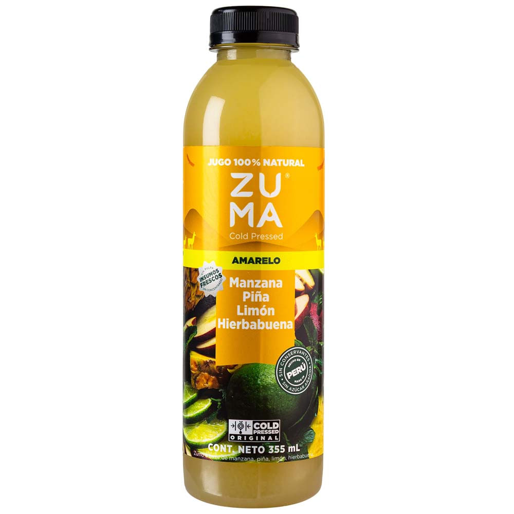 Jugo ZUMA COLD PRESSED Amor Amarelo Botella 355ml plaza vea