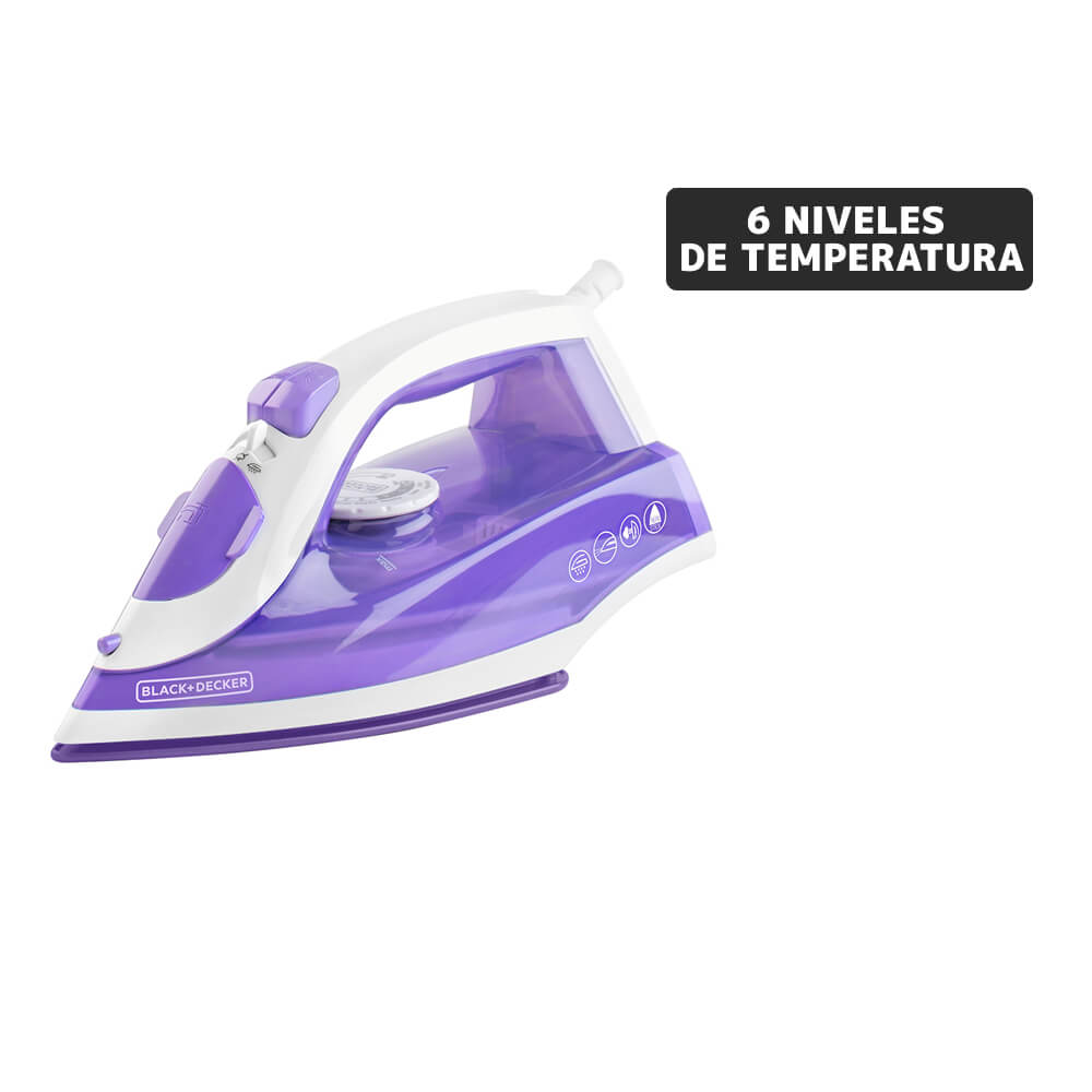 Plancha a Vapor BLACK+DECKER IRBD204 Trueglide Morado/Blanco