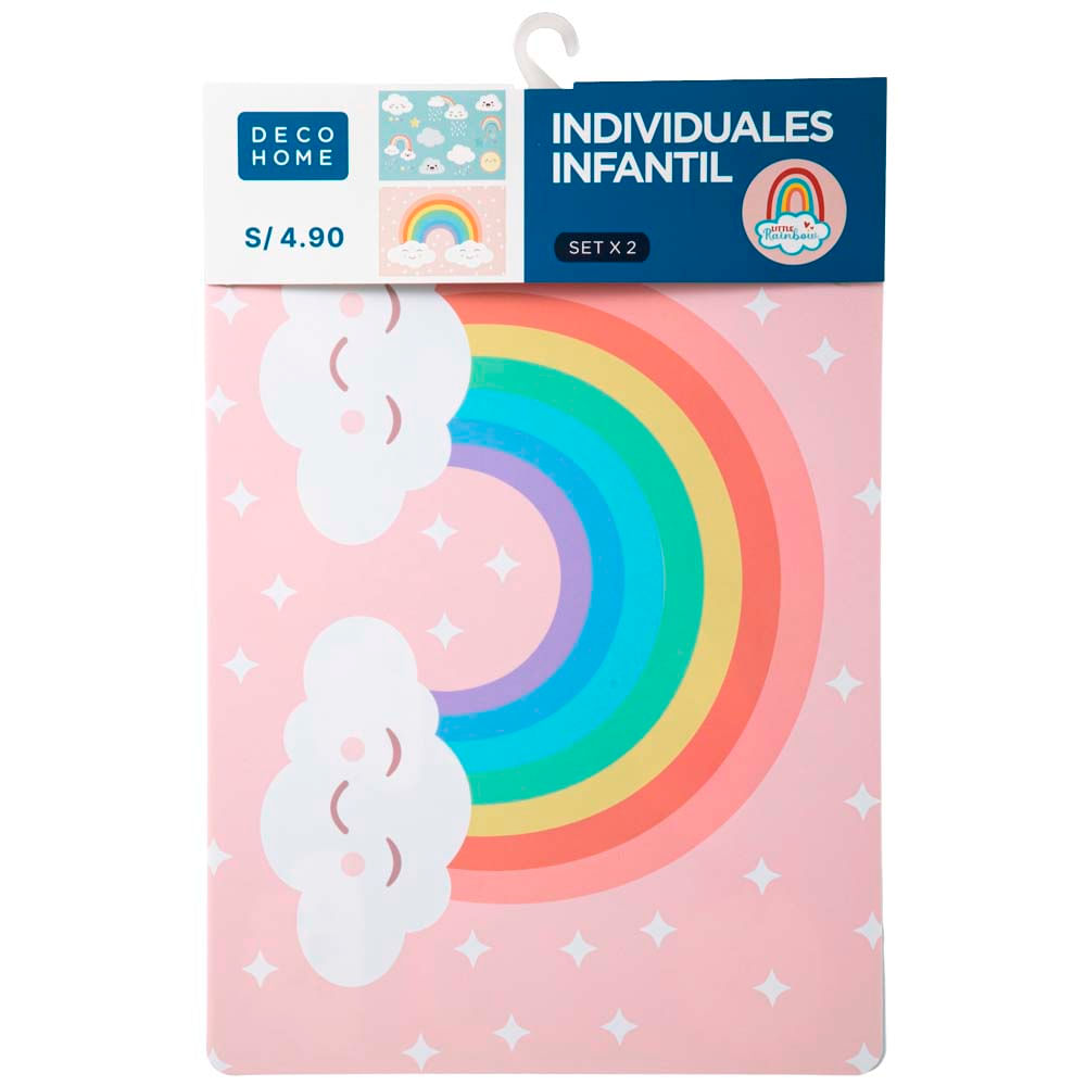 Set x2 Individuales Infantil Rainbow DECO HOME