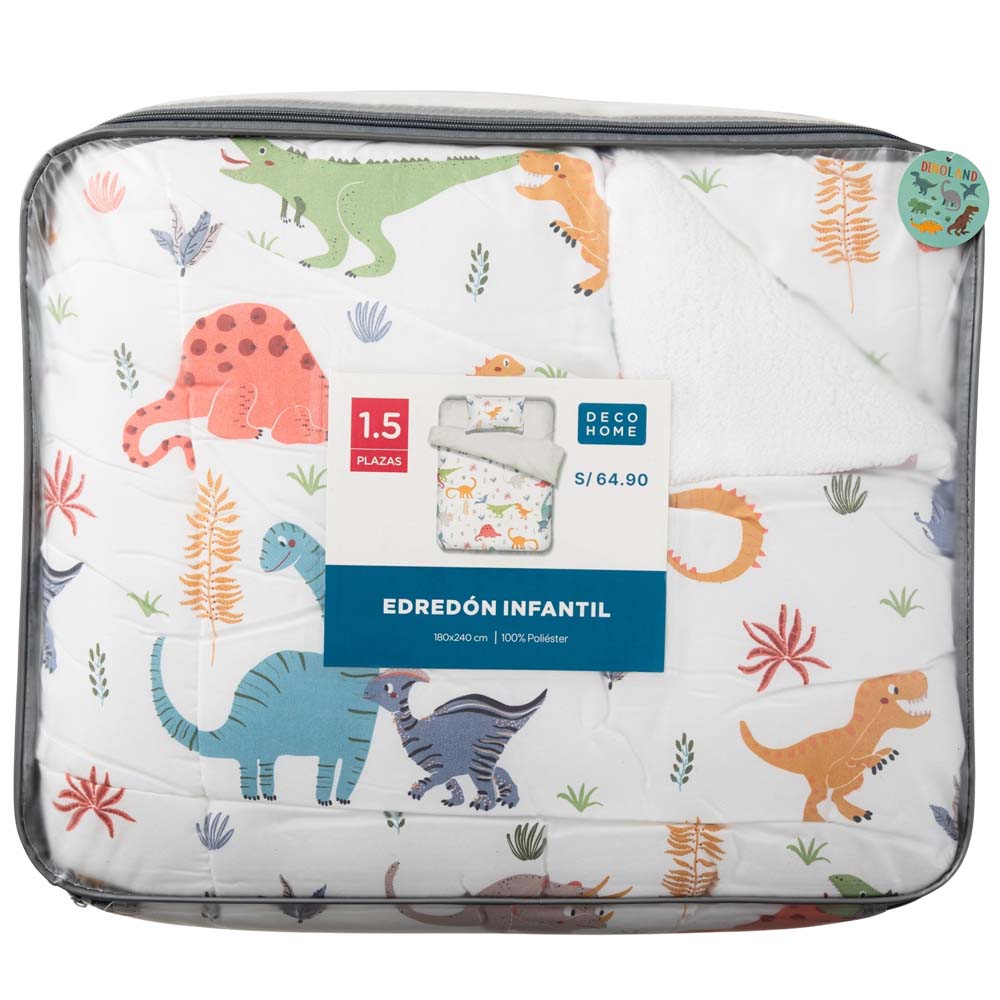 Edredón Infantil 1.5 Plazas Sherpa Dinoland DECO HOME