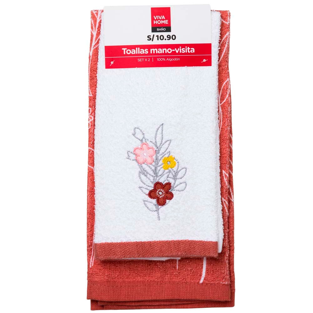 Set x2 Toalla de Mano Visita Flores VIVA HOME