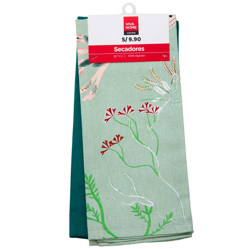 Set x2 Secadores Algodón Verde VIVA HOME