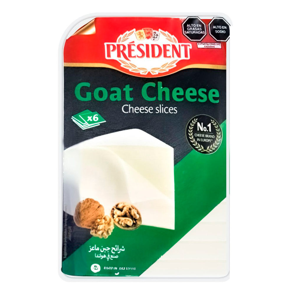 Queso de Cabra en Tajadas PRESIDENT Bandeja 150g plaza vea
