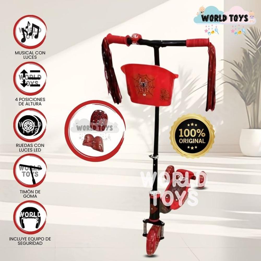 Scooter para Niños con Kit de Protección FUNNY RIDE Red