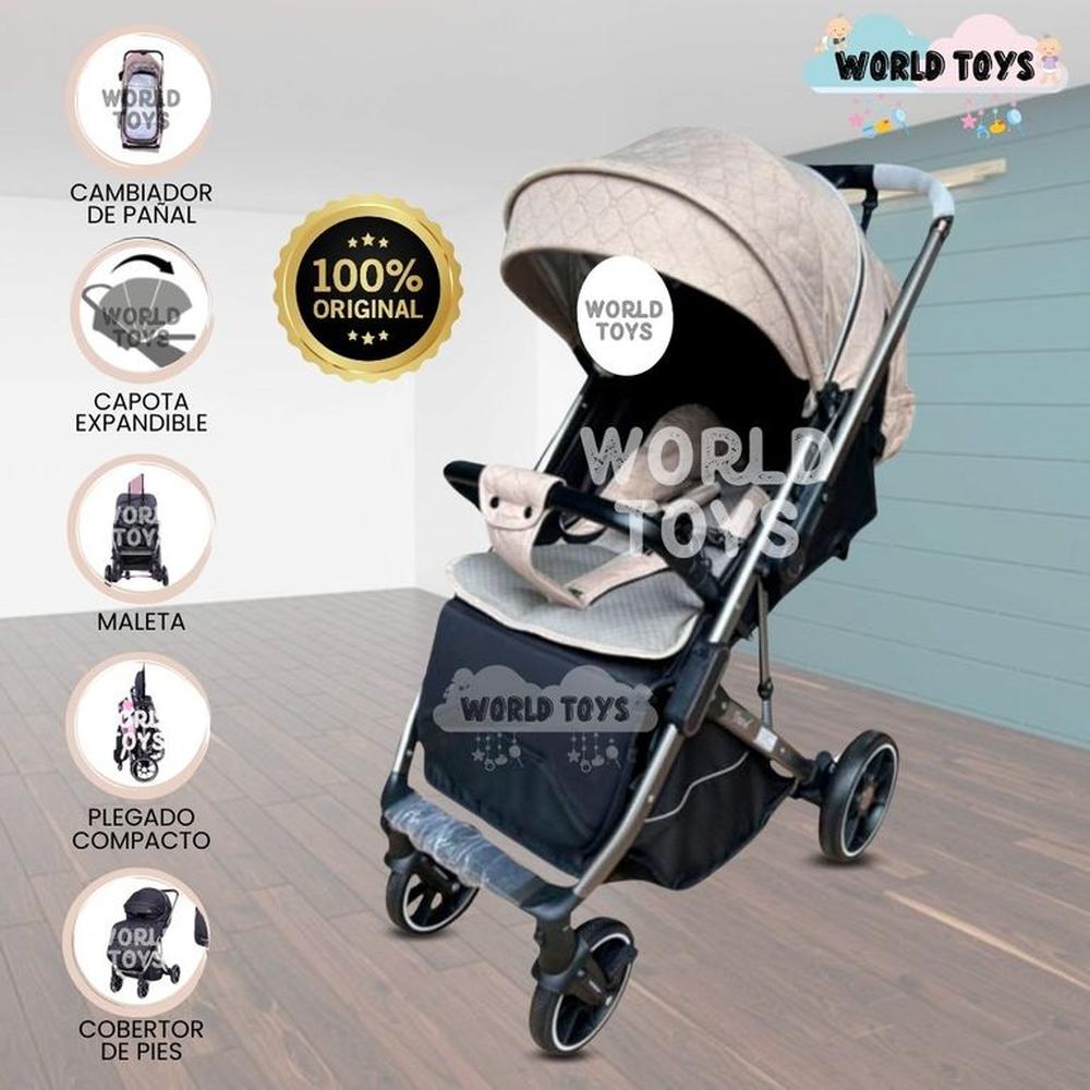 Coche de Paseo Maleta  LIVANO TRAVEL Beige