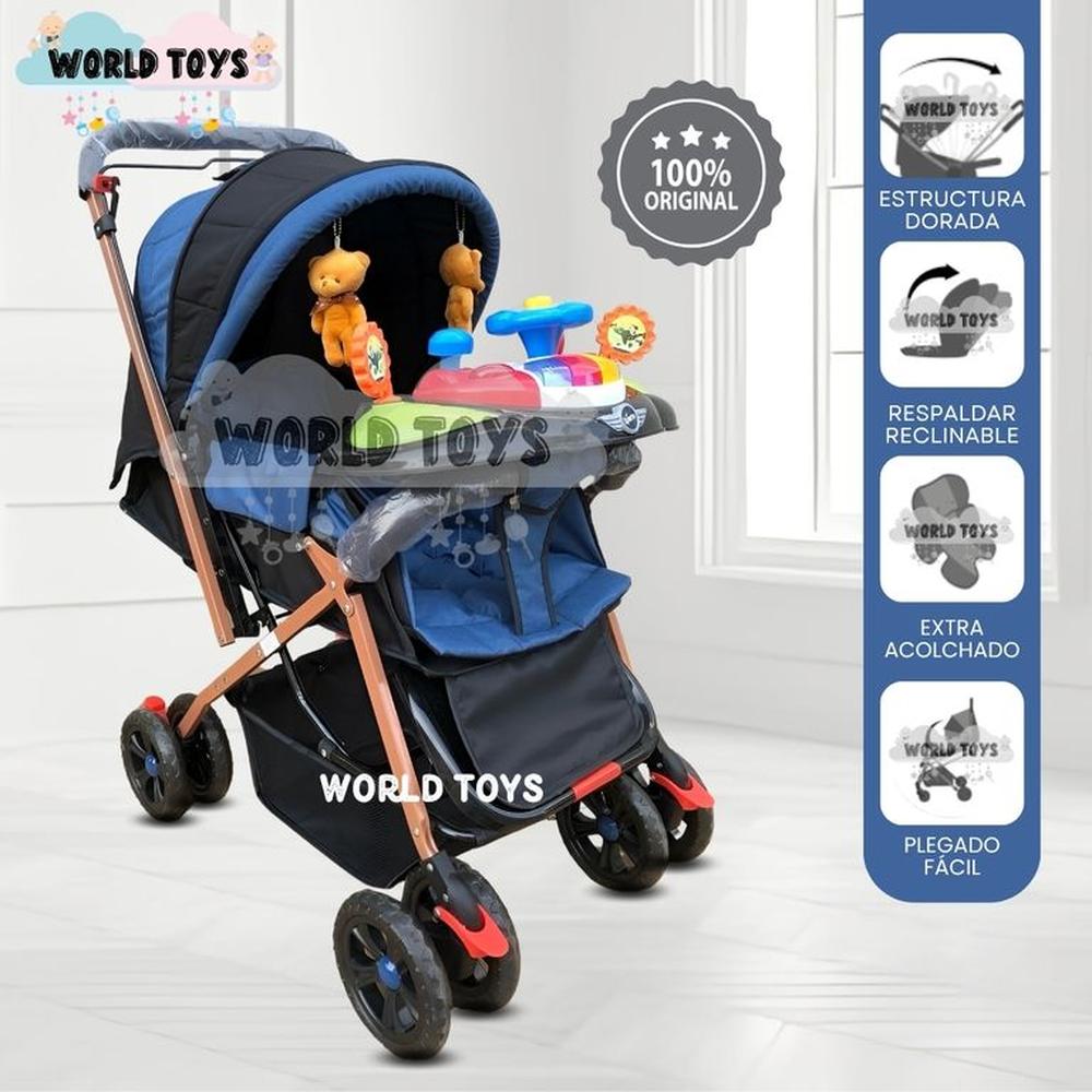 Coche Cuna con Bolso Pañalero SHABERT GOLD Blue
