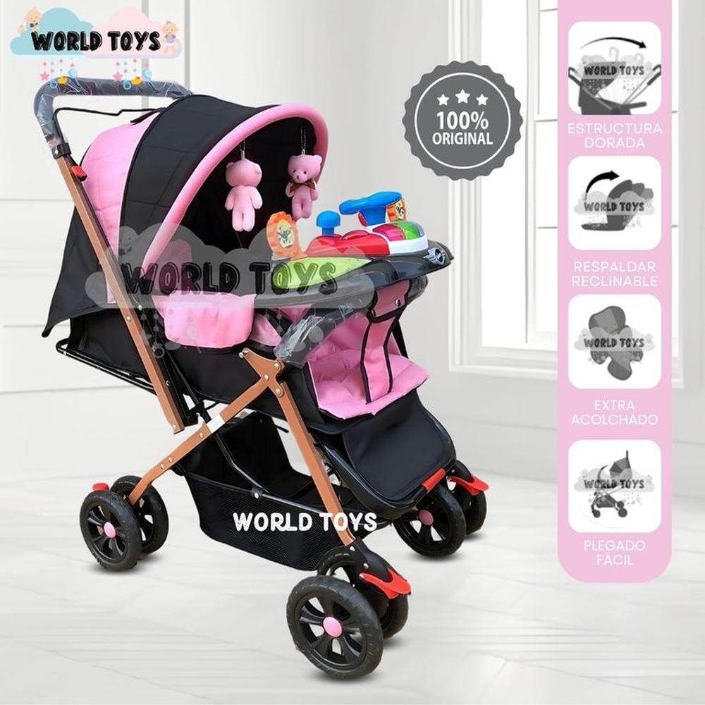 Coche Cuna con Bolso Pañalero SHABERT GOLD Pink