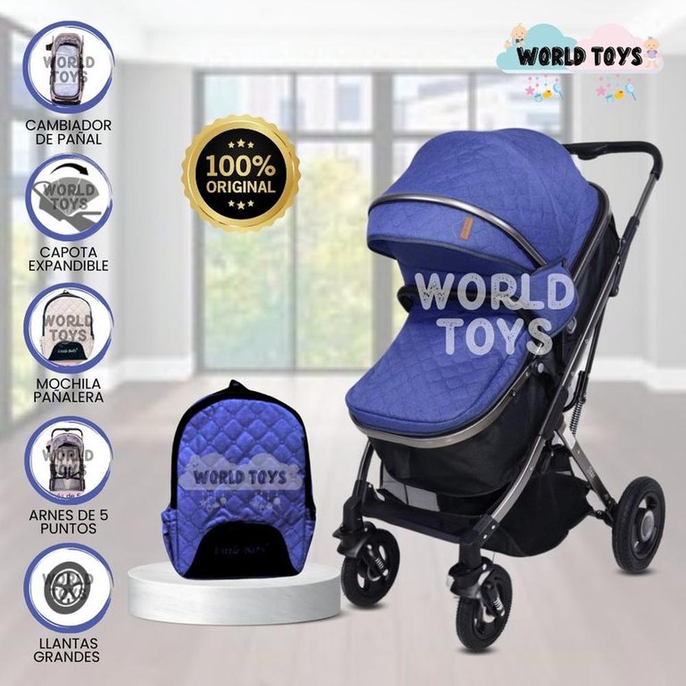 Coche Moisés con Mochila Pañalera STAR Blue