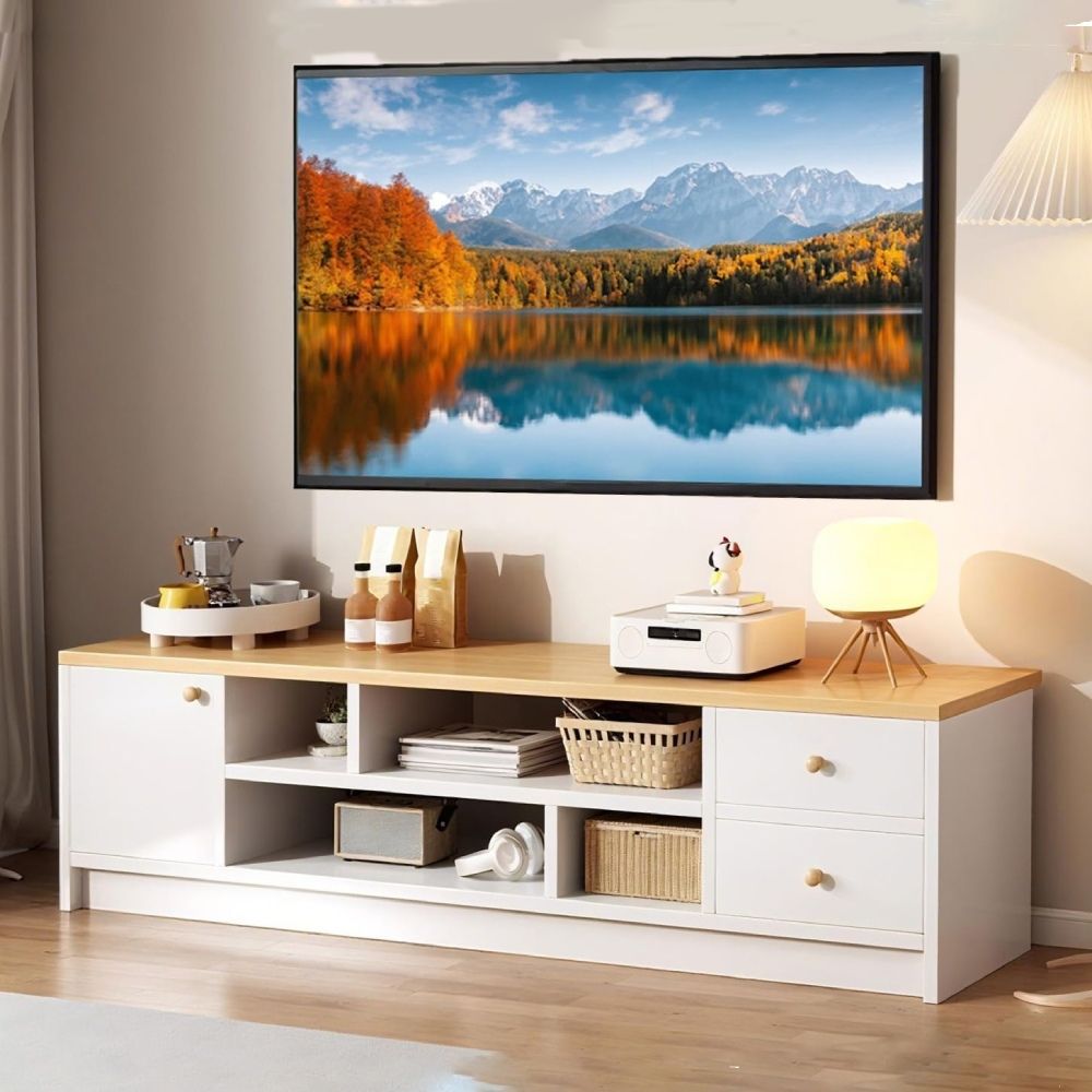 Mesa de TV 60'' Madeline Blanco y Beige | Masiva Home