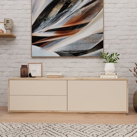 Mesa de TV 65'' Muller Marron claro y Beige | Masiva Home