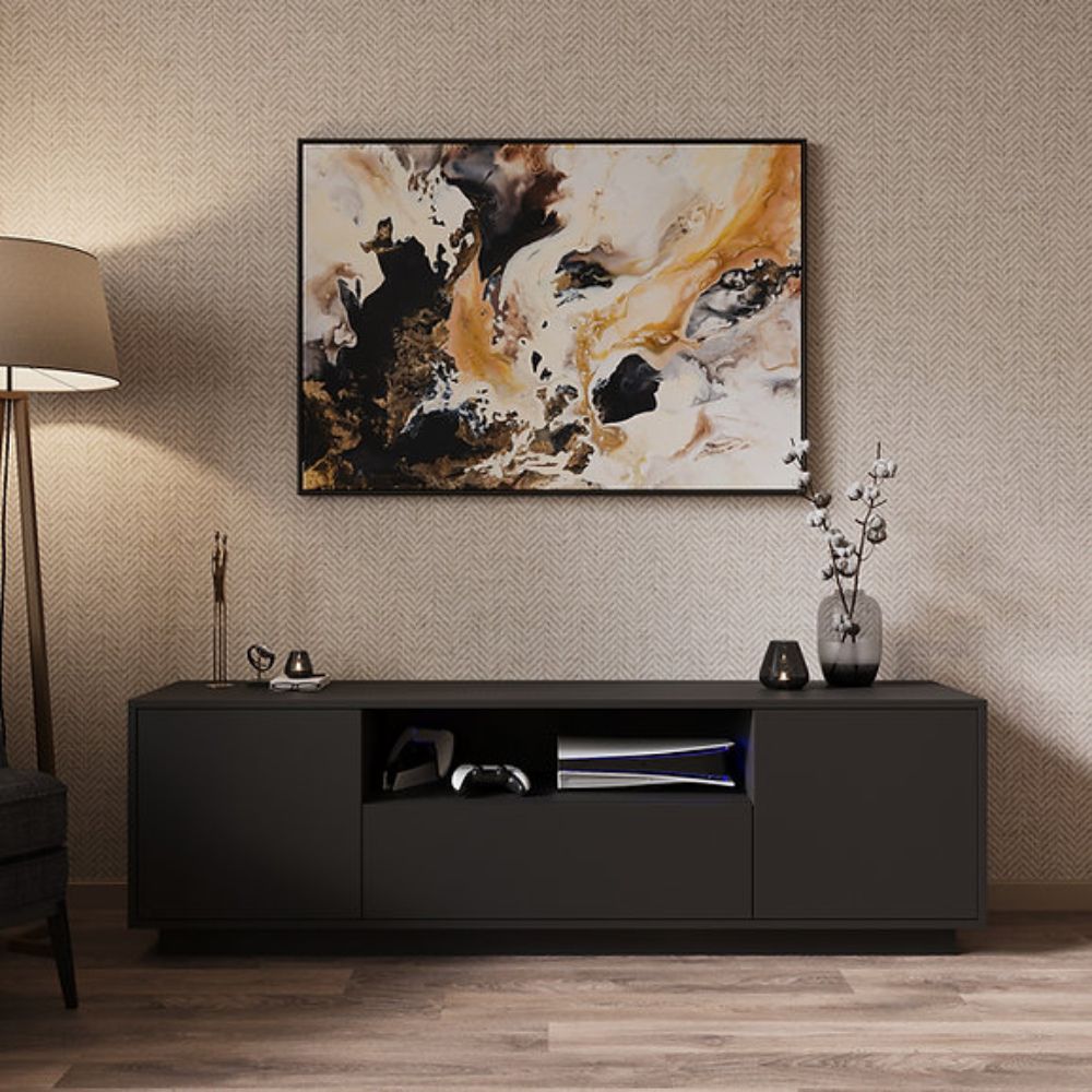 Mesa de TV 60'' Harmony Negro | Masiva Home