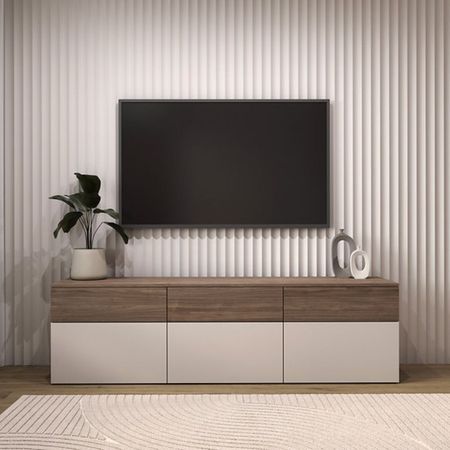 Mesa de TV 55'' Bayron Beige y Plomo | Masiva Home