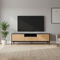 Mesa de TV 60'' Narcisa Negro y Marrón - Masiva Home